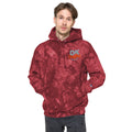 Unisex Champion tie-dye hoodie, Mulled Berry, front view