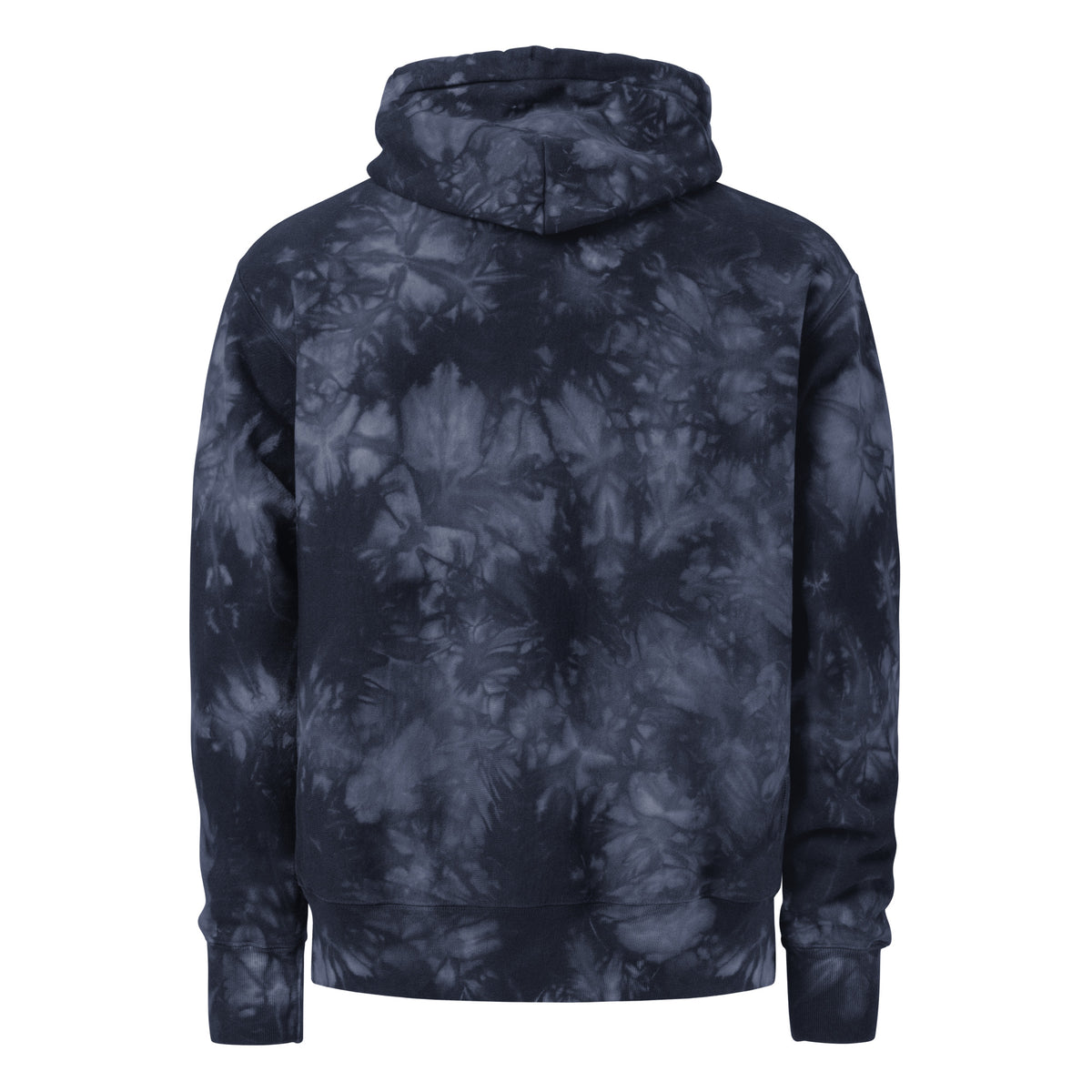 Unisex Champion tie-dye hoodie, Navy, back view