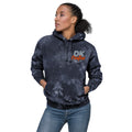Unisex Champion tie-dye hoodie, Navy, front view