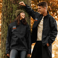 Columbia soft shell jacket in Black, front view