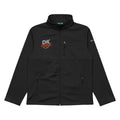 Columbia soft shell jacket in Black, front view