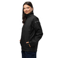 Columbia soft shell jacket in Black, left side view