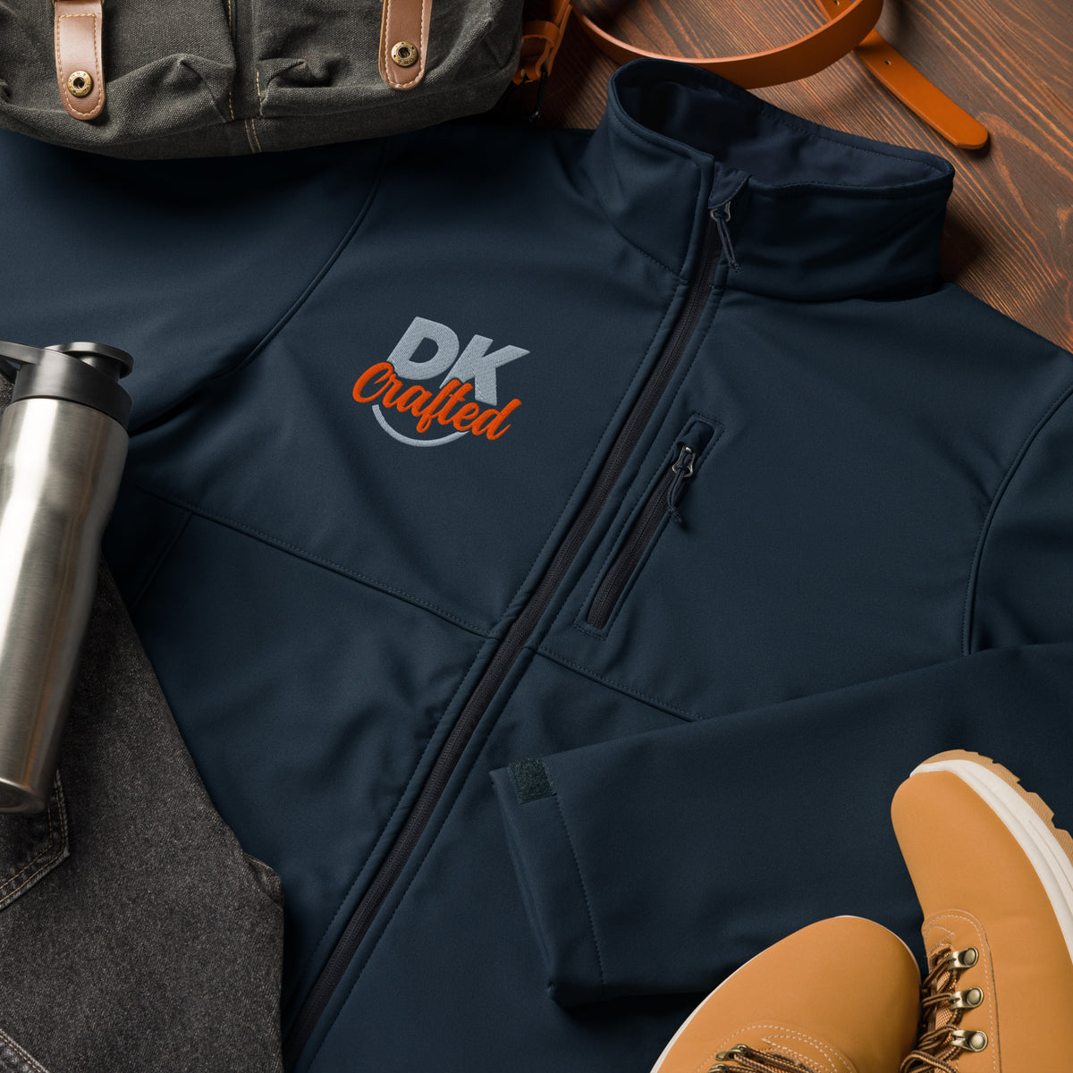 Columbia soft shell jacket in Collegiate Navy, front view