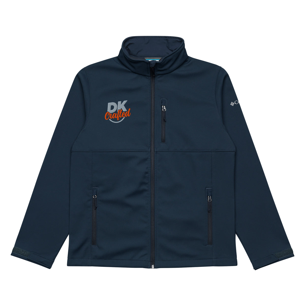 Columbia soft shell jacket in Collegiate Navy, front view