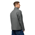 Columbia soft shell jacket in Graphite, back view