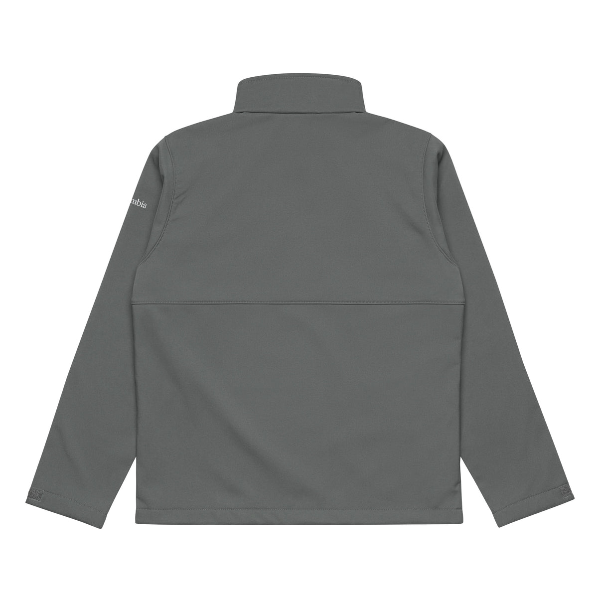 Columbia soft shell jacket in Graphite, back view