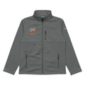 Columbia soft shell jacket in Graphite, front view