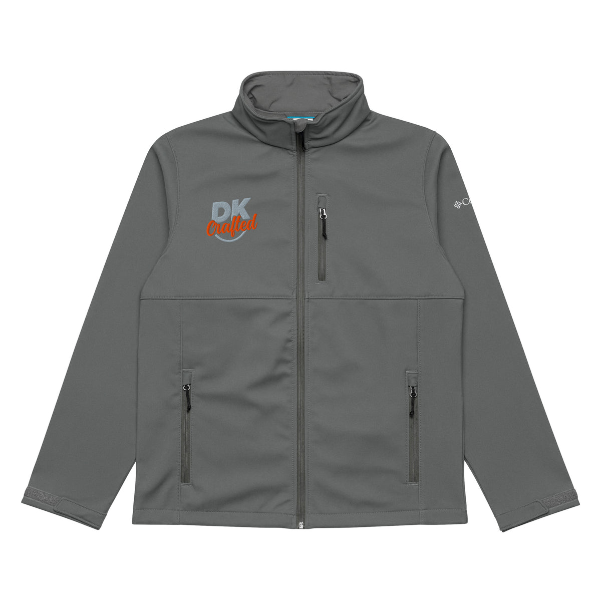 Columbia soft shell jacket in Graphite, front view
