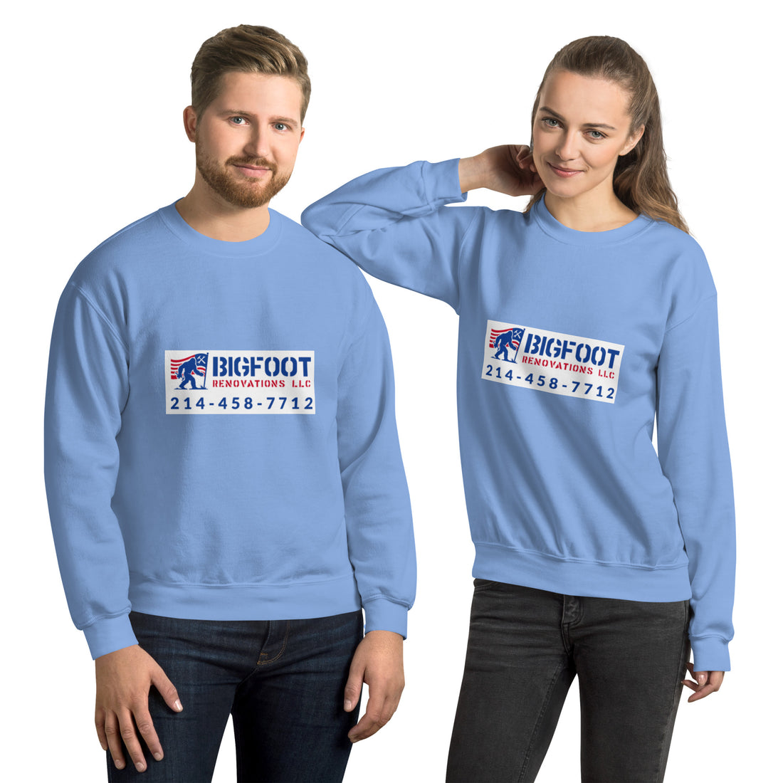 Unisex Sweatshirt, Carolina Blue, front view