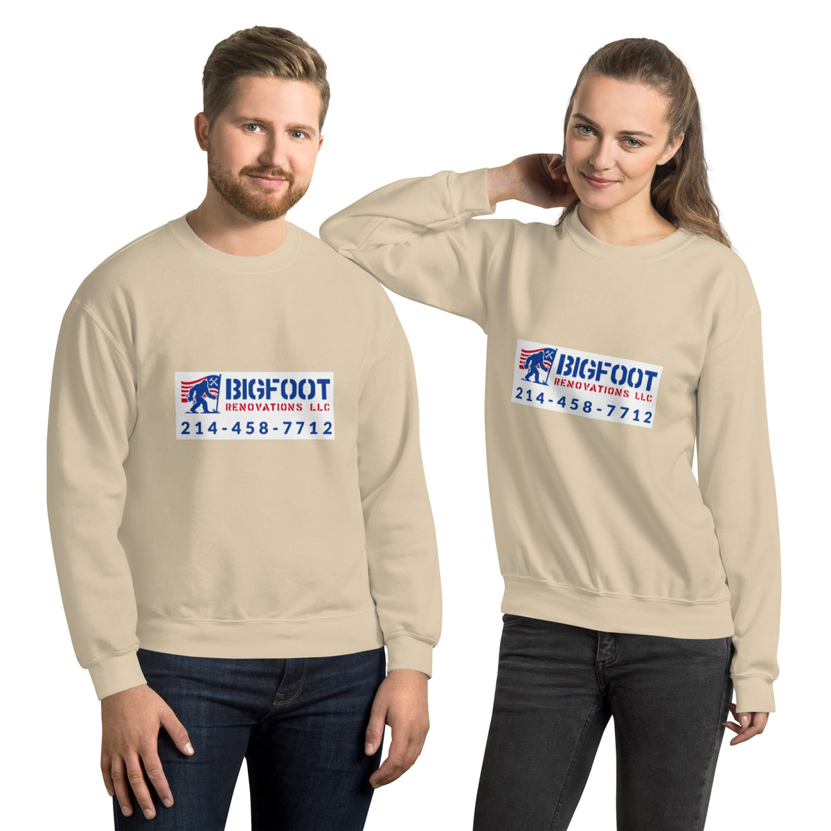Unisex Sweatshirt, Sand, front view
