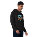 Unisex eco raglan hoodie, Black, right front view
