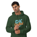 Unisex eco raglan hoodie, Bottle Green, front view