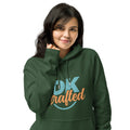 Unisex eco raglan hoodie, Bottle Green, front view