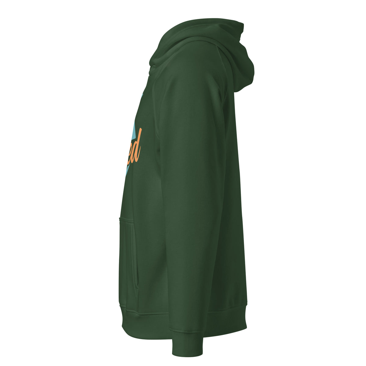 Unisex eco raglan hoodie, Bottle Green, left view
