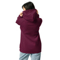 Unisex eco raglan hoodie, Burgundy, back view