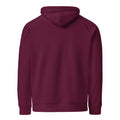 Unisex eco raglan hoodie, Burgundy, back view