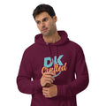 Unisex eco raglan hoodie, Burgundy, front view