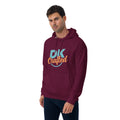 Unisex eco raglan hoodie, Burgundy, left front view