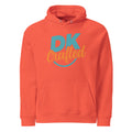 Unisex eco raglan hoodie, Burnt Orange, front view
