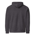 Unisex eco raglan hoodie, Charcoal Melange, back view