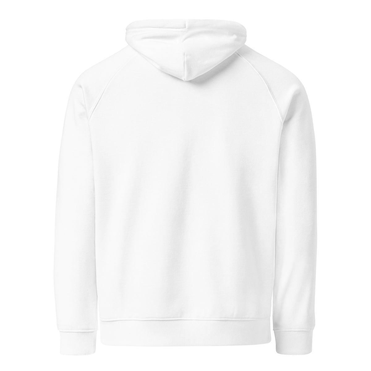 Unisex eco raglan hoodie, White, back view