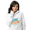 Unisex eco raglan hoodie, White, front view
