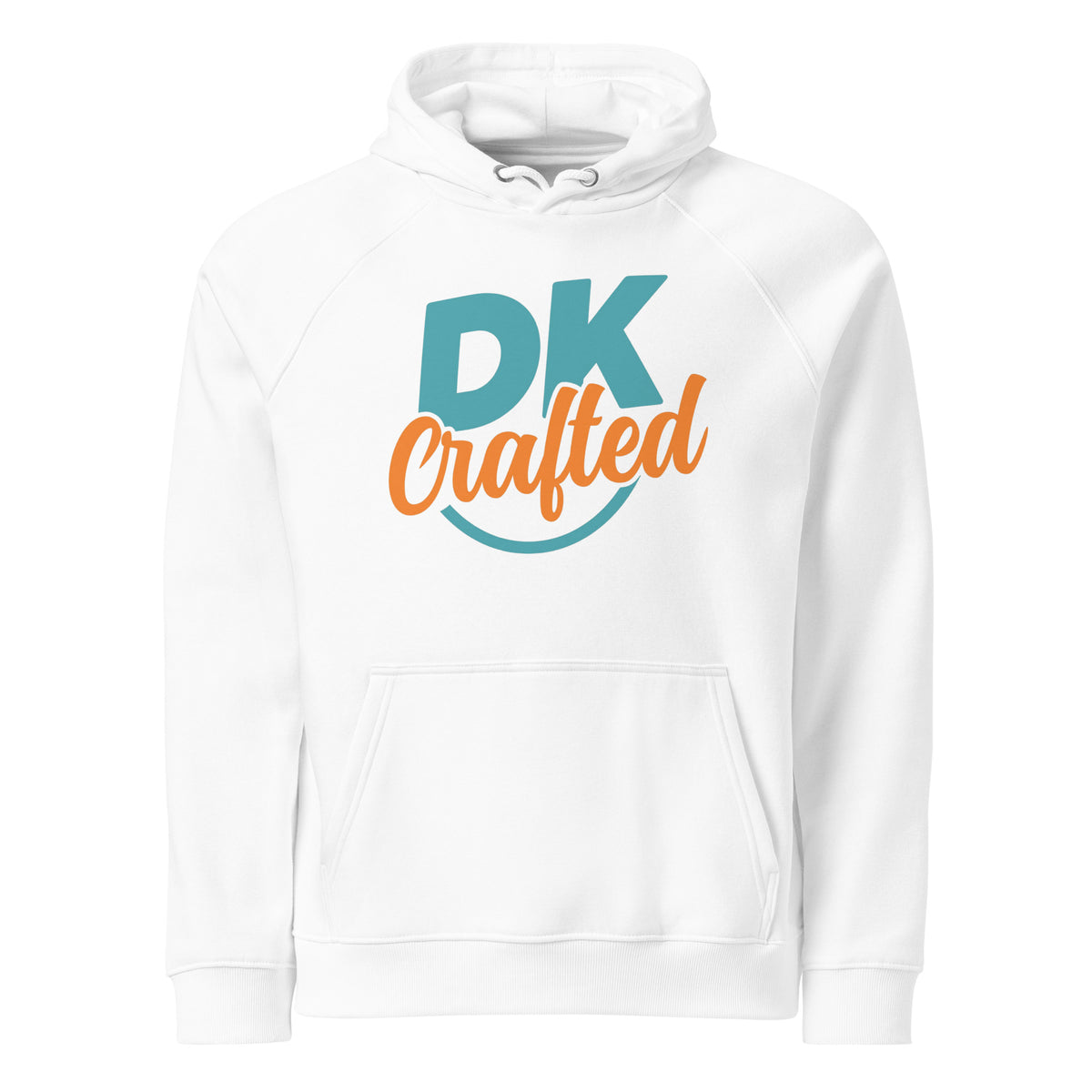 Unisex eco raglan hoodie, White, front view