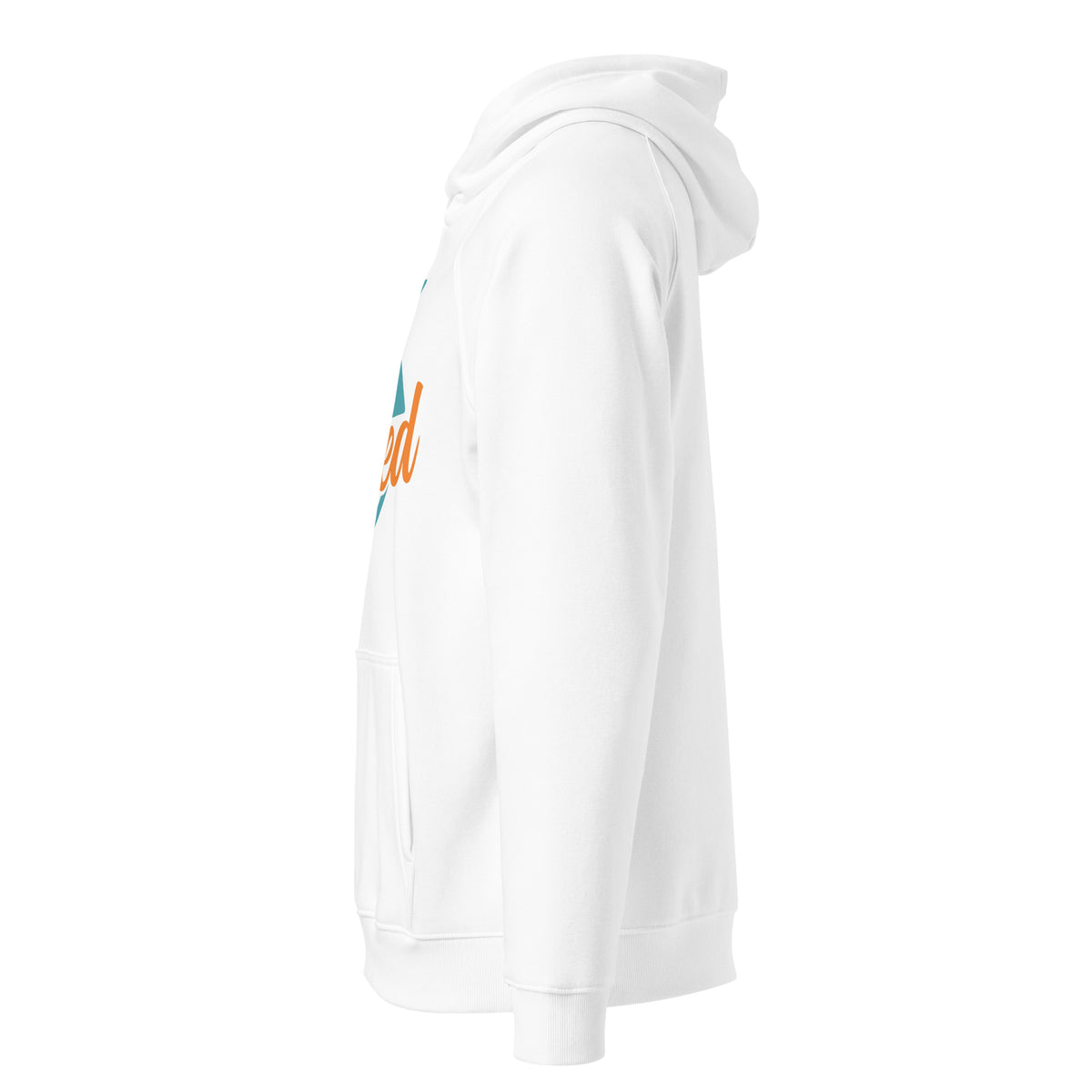 Unisex eco raglan hoodie, White, left view
