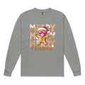 Unisex garment-dyed heavyweight long-sleeve shirt in Grey, front view