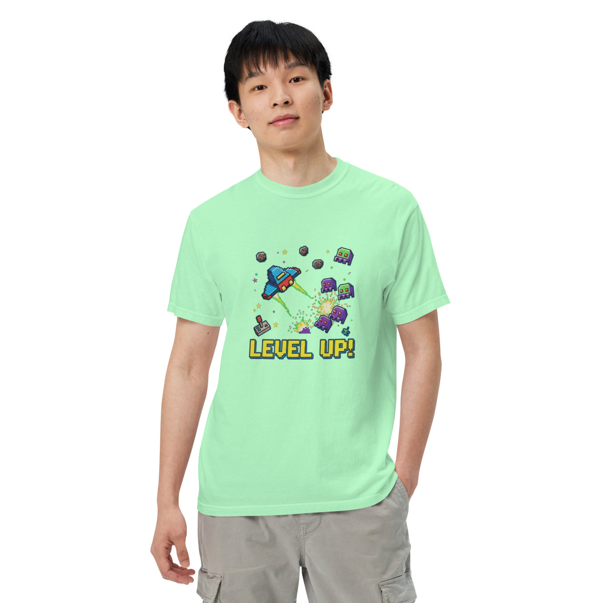 Unisex garment-dyed heavyweight t-shirt, Island Reef, front view