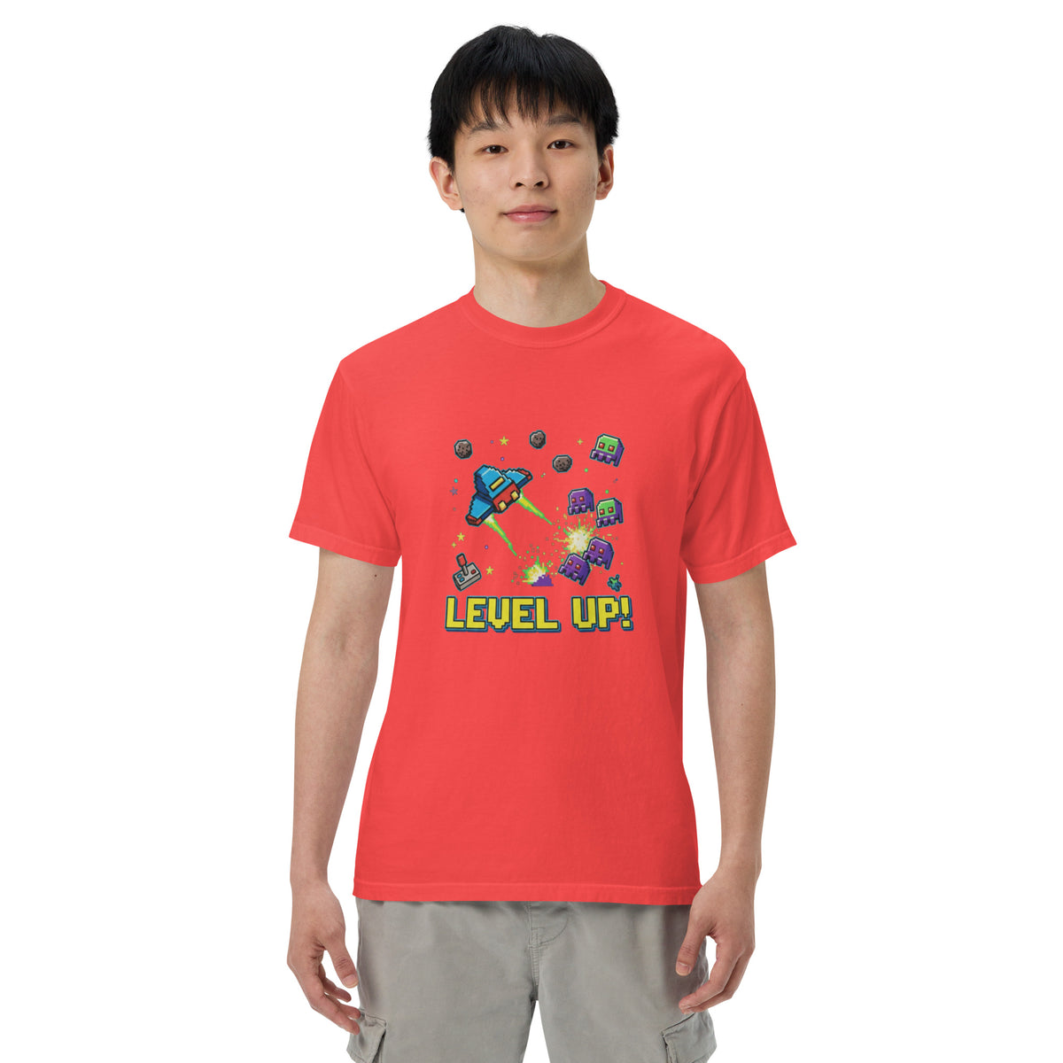 Unisex garment-dyed heavyweight t-shirt, Paprika, front view