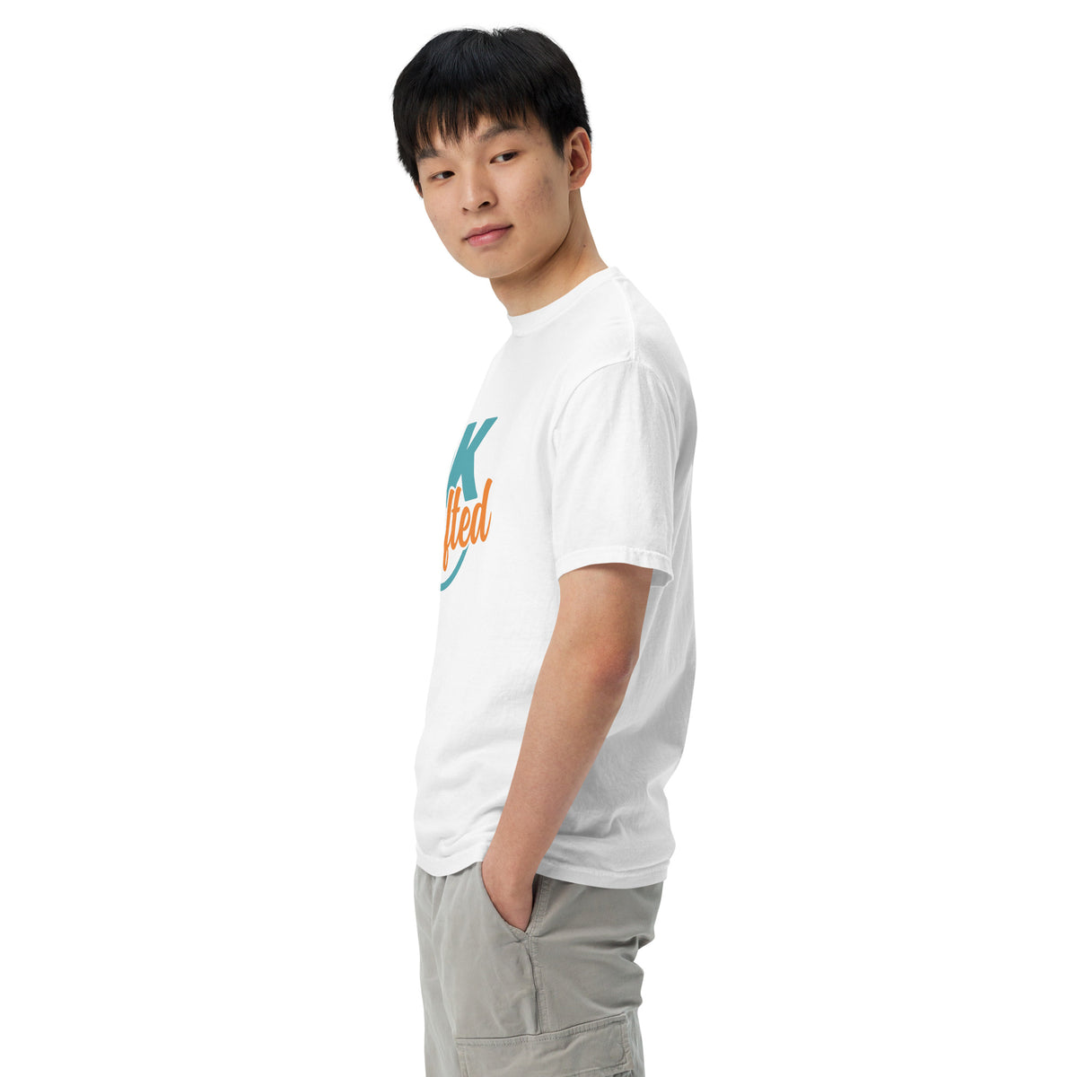 Unisex garment-dyed heavyweight t-shirt, White, left view