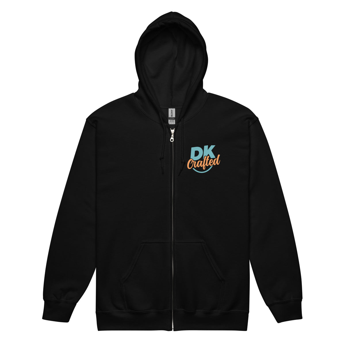 Unisex heavy blend zip hoodie, Black, front view
