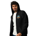Unisex heavy blend zip hoodie, Black, left front view
