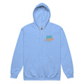Unisex heavy blend zip hoodie, Carolina Blue, front view