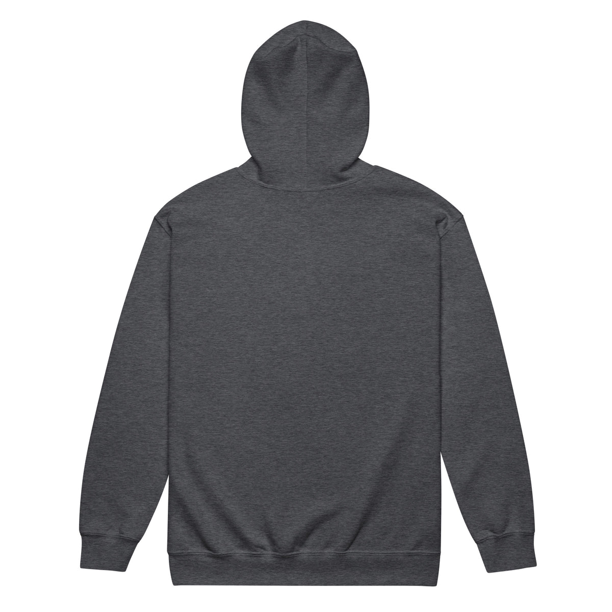 Unisex heavy blend zip hoodie, Dark Heather, back view