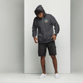 Unisex heavy blend zip hoodie, Dark Heather, front view