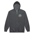 Unisex heavy blend zip hoodie, Dark Heather, front view