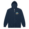 Unisex heavy blend zip hoodie, Navy, front view