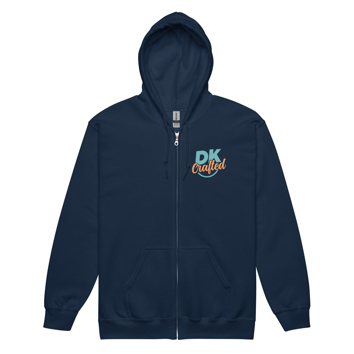 Unisex heavy blend zip hoodie, Navy, front view