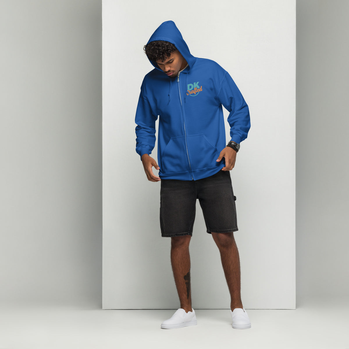 Unisex heavy blend zip hoodie, Royal, front view