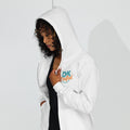 Unisex heavy blend zip hoodie, White, front view