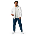 Unisex heavy blend zip hoodie, White, front view
