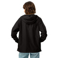 Unisex lightweight zip up windbreaker, Black, back view
