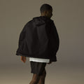 Unisex lightweight zip up windbreaker, Black, back view