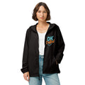 Unisex lightweight zip up windbreaker, Black, front view