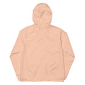 Unisex lightweight zip up windbreaker, Blush White Zipper, back view