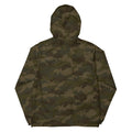 Unisex lightweight zip up windbreaker, Forest Camo, back view