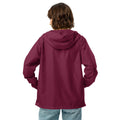 Unisex lightweight zip up windbreaker, Maroon, back view