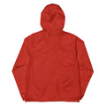 Unisex lightweight zip up windbreaker, Red, back view